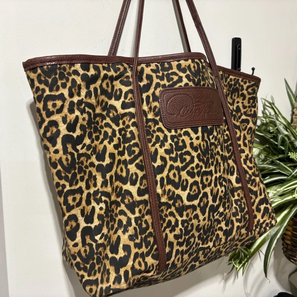 Vintage❤️Diane Gilman Leopard Print Tote - Picture 2 of 6